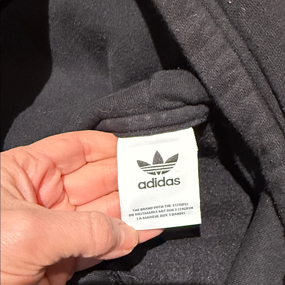Adidas Black Hoodie with Multicolor Peace Graphic youth size s/m - Picture 3 of 5